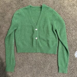 Green Women's Cardigan Sweater